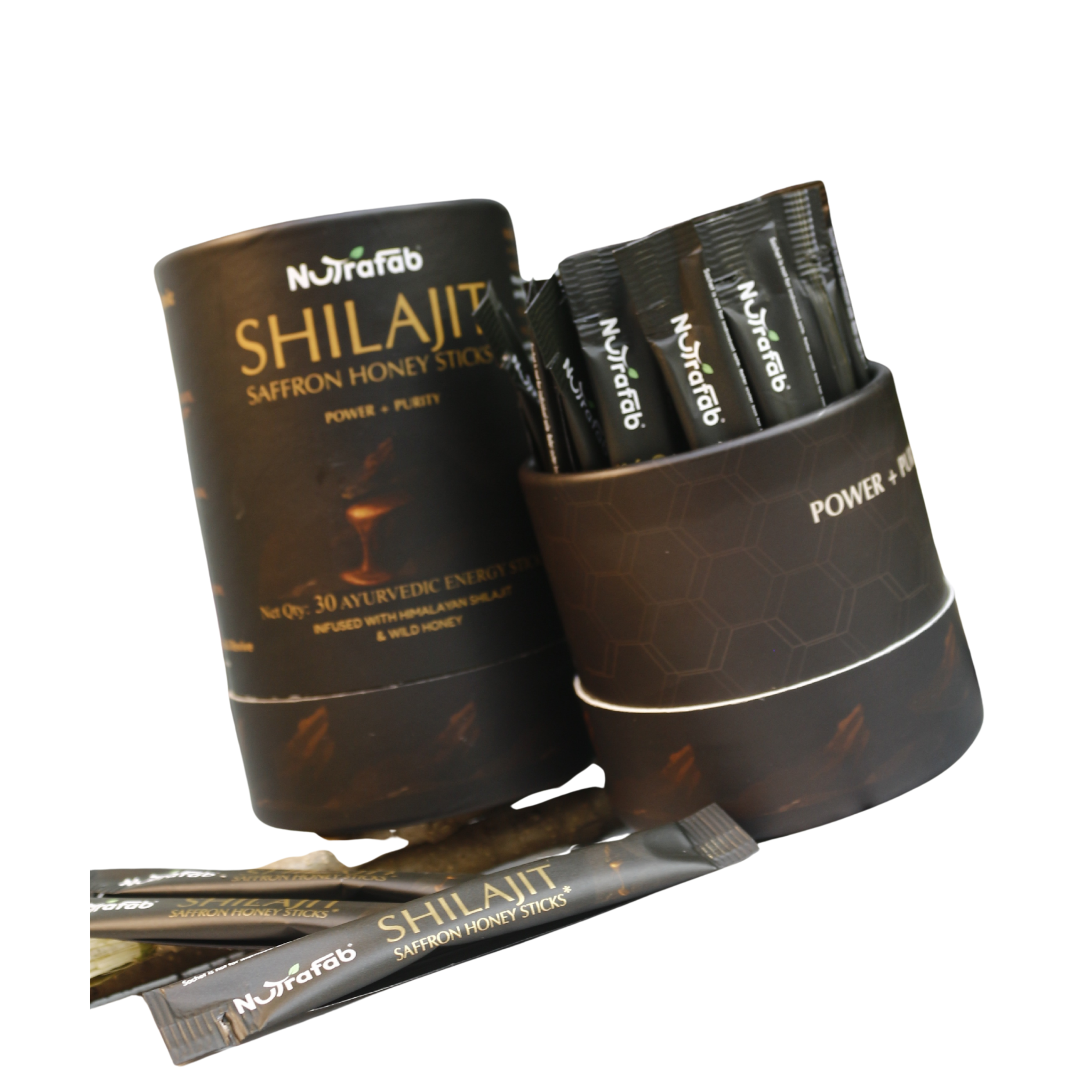 NutraFab Shilajit Saffron Honey Sticks