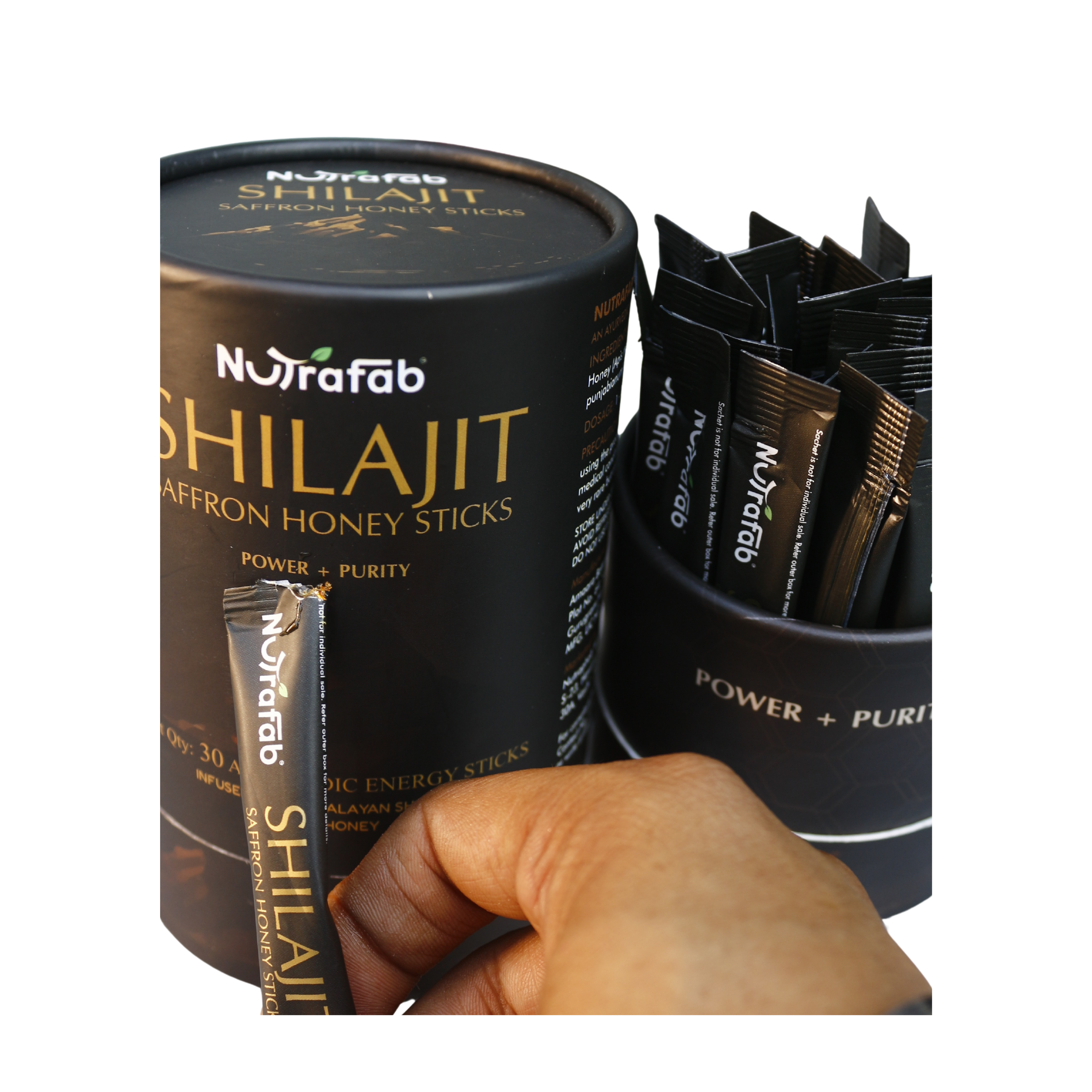 NutraFab Shilajit Saffron Honey Sticks